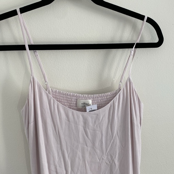 NWT Wilfred Artizia Affogato Vin Gris Pale Pink Gray Midi Slip Dress Size 6 - Picture 6 of 12